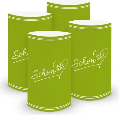 Produktbild von ITENGA 6x Windlichter Schön dass du da bist V2 frühlingsgrün