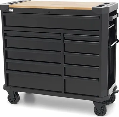 Produktbild von HBM Werkzeugwagen mit 11 Schubladen, 109 cm, schwarz