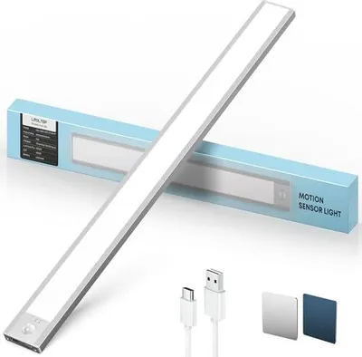 Obrázek produktu pro Osvětlení skříněk LED lampa se senzorem pohybu - 60 cm 4400 mAh světlo pod skříňku kuchyňský pás dobíjecí magnetický stmívatelný schodišťové vitríny