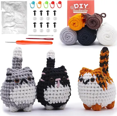 Produktbild von Häkelset für Anfänger, Amigurumi-Häkelset mit Anleitung und Garn, ideal für kreative Hobbys