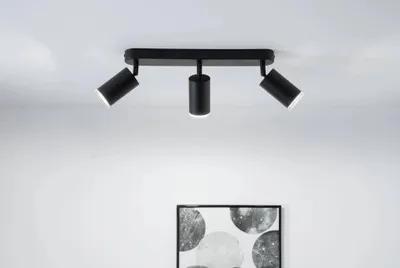 Image de LED Spot plafonnier 3x GU10 IP44 ADERO Noir Lumiled