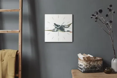 Produktbild von Coloray Hodiny Unikátní 30x30 cm  Tiché hodiny Pro obývací pokoj a kuchyň Nástěnné hodiny Plátno Bílé ručičky hodin - Animal Bird Duck