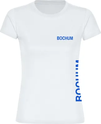 Produktbild von multifanshop Damen T-Shirt - Bochum - Brust & Seite, weiß, Größe S
