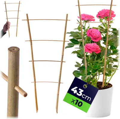 Produktbild von KADAX Rankgitter aus Bambus, 43 x 21 cm, 10 Stück, Rankhilfe für Pflanzen, Pflanzengitter, Kletterhilfe & Pflanzstütze für Zimmerpflanzen & Kletterpflanzen