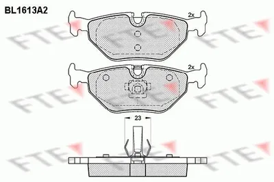 Produktbild von FTE 9010248 Bremsbeläge Satz Hinten Bremsklötze für BMW 3 Limousine (E46) 3 Touring (E46) 3 Coupe (E46) 3 Cabrio (E46) 3 Limousine (E36)