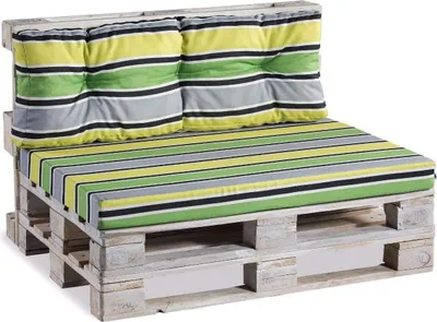Image de Coussin pour palette PPF (Dossier 120x40 piqué, Vert-Gris-Jaune 6)
