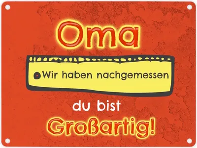 Produktbild von Metallschild Oma du bist großartig - Meterstab Großelterntag Geschenk Schild