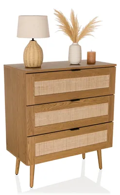 Kommode 3 Schubladen Eichenoptik 80x40x90 cm Melamin