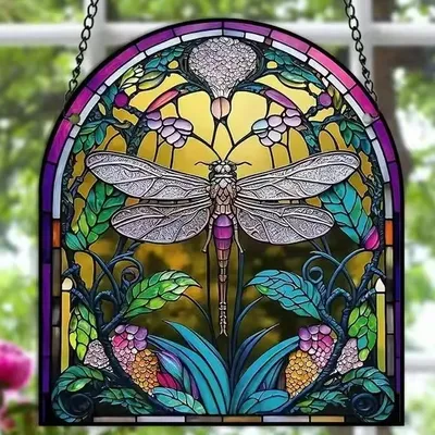 Produktbild von Sonnenfänger Dragonfly/Typ9 - Buntglas Kunstwerk KP31577