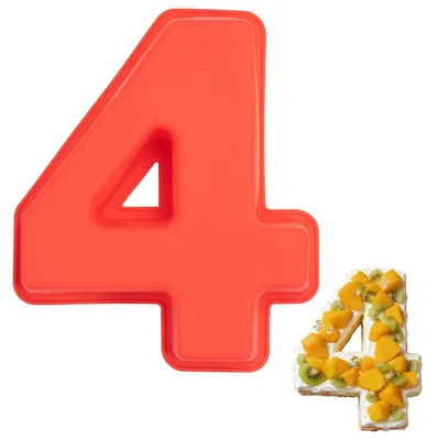 Produktbild von Silikon Backform Zahlen Set 0-9 Antihaft Kuchenform Groß Wiederverwendbar