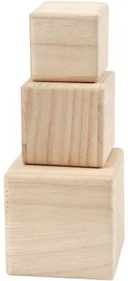 Zdjęcie produktu dla 3 drewniane klocki - 5 / 6 / 8 cm