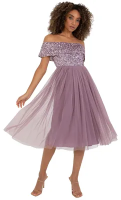 Produktbild von Maya Deluxe Damen Maya Deluxe Ladies Bardot Dresses For Women Midi High Empire W
