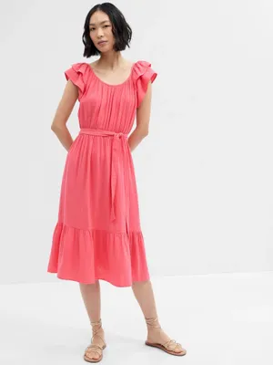Produktbild von GAP Musselin-Midikleid mit Rüschen, Größe XXS