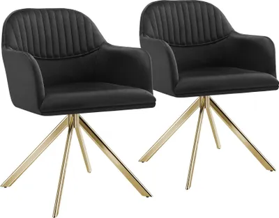Produktbild von tectake® Samt-Drehstuhl Lona gepolstert 56 x 59 x 81 cm