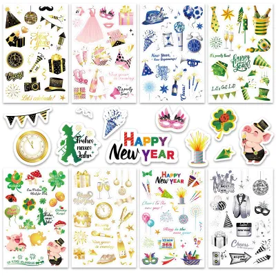 Productafbeelding van Sticker Set voor Nieuwjaar - 24 Geluksbrengers voor Scrapbooking