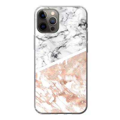 Produktbild von MuchoWow® Handyhülle Schutzhülle Hülle für iPhone 12 Pro Marmor - Rosa - Abstrakt - Luxus Silikon Softcase Handy Hülle - Abdeckung