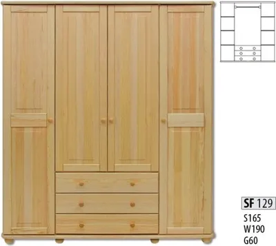 Image de Véritable bois massif Armoire Armoire de chambre à coucher Massive Nouveau