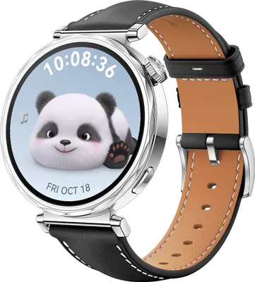 Obrázok produktu pre Pre Huawei Watch GT 5 41mm Dámsky kožený náhradný remienok so striebornou sponou Black