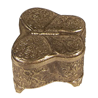 Produktbild von Clayre & Eef Schmuckkästchen Schmetterling 6x5x3 cm Goldfarbig Kunststoff