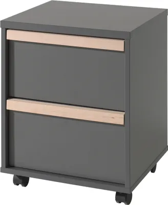 Produktbild von Rollcontainer >LONDON< in Anthrazit/Buche - 48,1x60x44cm (BxHxT)