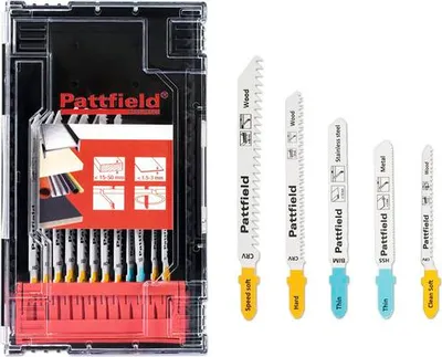 Produktbild von Stichsägeblatt-Set Pattfield 12 tlg., T-Schaft für Holz und Metall