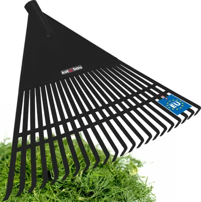 Obrázek produktu pro KOTARBAU® Hrábě na listí z plastu, 55 cm, bez násady, smeták na listí, hrábě na listí, zahradní hrábě, vějířový smeták na podzimní listí a odřezky z živého plotu, plast, černé