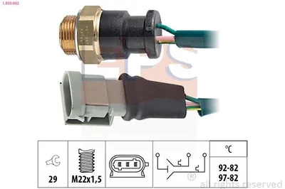 Produktbild von EPS 1.850.662 Temperaturschalter Kühlerlüfter Thermoschalter für RENAULT TWINGO I (C06) TWINGO I Kasten (S06)