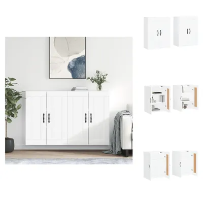 Produktbild von vidaXL Wandschränke 2 Stk. Weiß Holzwerkstoff -  Sideboards