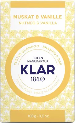 Produktbild von Klar Seifen festes Shampoo Muskat&Vanille 100g (für normales Haar)