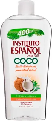 Produktbild von Instituto Español 8411047144138, Öl, Elastizität, Feuchtigkeitsspendend, Glättend, Weichmachend, 400 ml, Flasche, Paraffinum Liquidum, Cocos Nucifera (Coconut) Oil, Gardenia Taitensis Flower Extract, Tocopherol,...