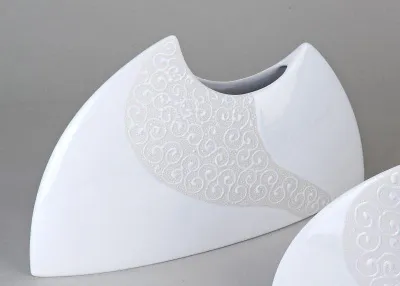 Image de Vase décoratif 'Samunga' rond, 22 cm, blanc mat