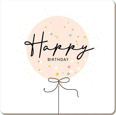 Produktbild von Getränkeuntersetzer, Zubehör für Gläser, Getränke, Tassen, Glasuntersetzer, abwischbar, Korkuntersetzer "Happy Birthday"