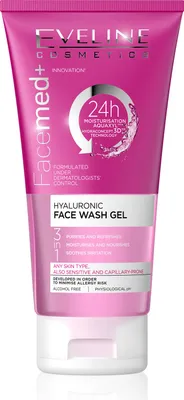 Produktbild von Eveline Cosmetics Facemed+ 3in1 Hyaluron Reinigungs-Gel, 150 ml - sanfte Pflege & Reinigung für eine erfrischte Haut