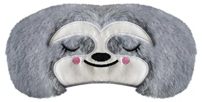 Produktbild von Schlafmaske mit Kükenmotiv, Plüsch-Schlafmaske mit lustigem Design, Reise-Schlafmaske, Augenmaske, Nachtmaske für Männer und Frauen (Faultier, Grau)
