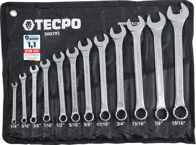 Produktbild von Maul-Ringschlüssel-Satz SW 1/4"- 5/16", 12-tlg.