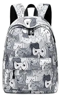 Obrázek produktu pro Batoh do školy pro dívky a chlapce, pro teenagery, voděodolný, nylon, šedý, rozměry 30x14x41 cm, s přihrádkou na notebook