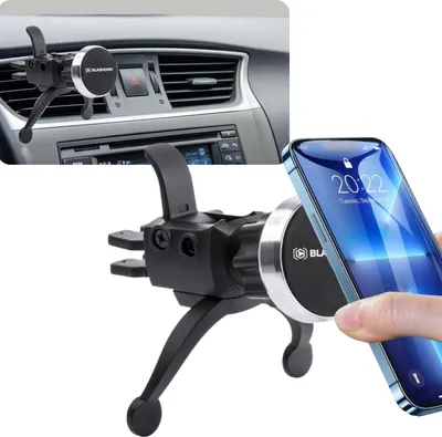 Zdjęcie produktu dla BLASHRON | Magnetyczny uchwyt na telefon komórkowy do kratki samochodowej – OBROTOWY O 360°, SILIKONOWA OSŁONA, UNIWERSALNY – uchwyt magnetyczny do telefonu komórkowego w samochodzie