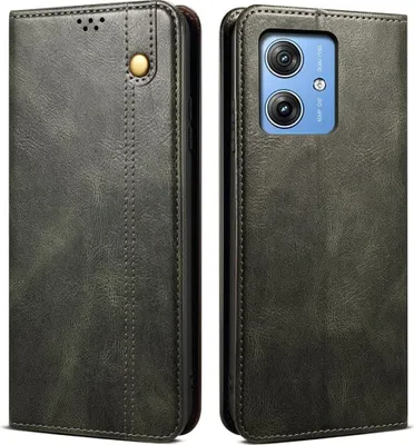 Produktbild von Motorola Moto G55 Hülle - Coverup Premium Classic Klapphülle - Dunkelgrün