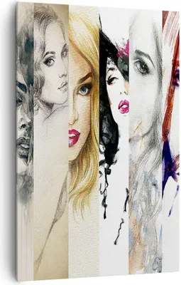 Produktbild von Bild auf Leinwand - Leinwandbild - Einteilig - Frauen Schönheit Dame Illustration - 80x120cm - Wand Bild - Wandbilder - Leinwanddruck - Wanddekoration - Leinwand bilder - Wandbild - PA80x120-3012