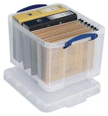 Immagine prodotto di Really Useful Box - Scatola da 35 litri, trasparente, confezionata singolarmente in cartone