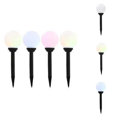 Image de vidaXL Lampes solaires d'extérieur 4 pcs. LED Boule 15 cm RGB - Éclairage extérieur