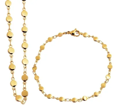 Produktbild von Edelstahl Schmuckset (Kette und Armband), silberfarbig