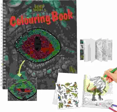 Obrázok produktu pre Dino World - Värityskirja, paljettisilmä