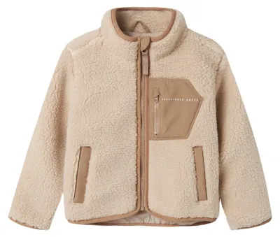 Productafbeelding van NAME IT meisjesjas Nmnmattia Sherpa, kleur Moonbeam 1, maat 92 EU