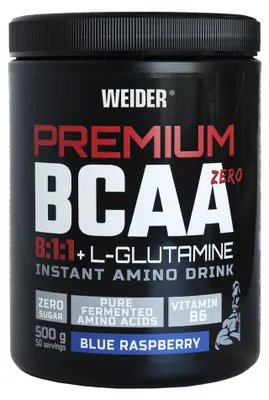 Image de BCAA - Weider - Premium BCAA 8:1:1 + L-Glutamine (500g) - Saveur Blue Raspberry