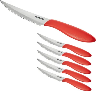 Produktbild von Steakmesser PRESTO 12 cm, 6 St., rot