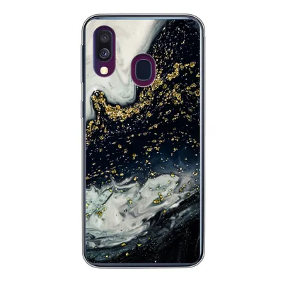 Produktbild von MuchoWow® Handyhülle Schutzhülle Hülle für Samsung Galaxy A40 Marmor - Naturstein - Gold Silikon Softcase Handy Hülle - Handy-Tasche