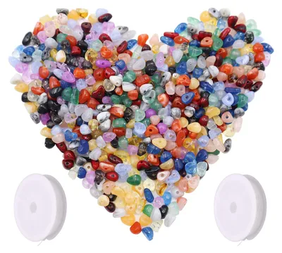 600 Acryl-Edelsteinkugeln, 12 Farben, 5-8 mm, mit Draht