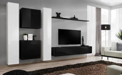 Produktbild von Wohnzimmer Wohnwand Set 4tlg Gruppe Garnitur Schrank 4tlg. Holz Möbel Regal