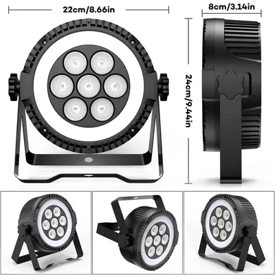 Image de Éclairage LED Par RGBW - Projecteur de scène - Éclairage pour DJ - Projecteur de théâtre - Éclairage pour événements - Prise européenne